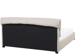 Polsterbett Leinenoptik Beige Lattenrost 180 X 200 Cm Belfort