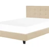 Polsterbett Leinenoptik Beige Lattenrost 180 X 200 Cm La Rochelle