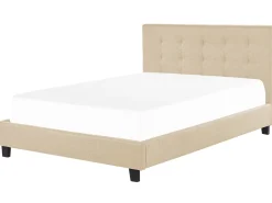 Polsterbett Leinenoptik Beige Lattenrost 180 X 200 Cm La Rochelle