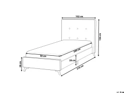 Polsterbett Leinenoptik Beige Lattenrost 90 X 200 Cm Ambassador
