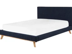 Polsterbett Leinenoptik Dunkelblau Lattenrost 180 X 200 Cm Talence