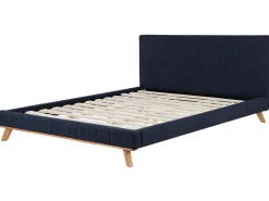 Polsterbett Leinenoptik Dunkelblau Lattenrost 180 X 200 Cm Talence