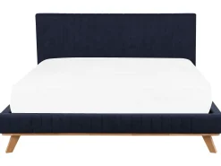 Polsterbett Leinenoptik Dunkelblau Lattenrost 180 X 200 Cm Talence