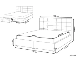 Polsterbett Leinenoptik Grun Mit Bettkasten 180 X 200 Cm La Rochelle