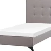 Polsterbett Leinenoptik Grau Lattenrost 90 X 200 Cm Ambassador
