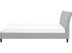 Polsterbett Leinenoptik Hellgrau Lattenrost 180 X 200 Cm Saverne