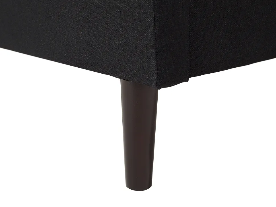 Polsterbett Leinenoptik Schwarz Lattenrost 180 X 200 Cm Colmar