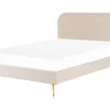 Polsterbett Samtstoff Beige 180 X 200 Cm Lattenrost Flayat