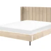 Polsterbett Samtstoff Beige Lattenrost 180 X 200 Cm Villette