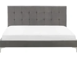 Polsterbett Samtstoff Grau Lattenrost 180 X 200 Cm Ambert
