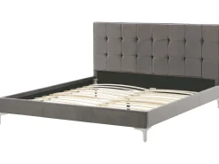 Polsterbett Samtstoff Grau Lattenrost 180 X 200 Cm Ambert