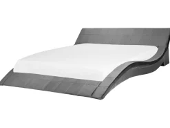 Polsterbett Samtstoff Grau 180 X 200 Cm Vichy