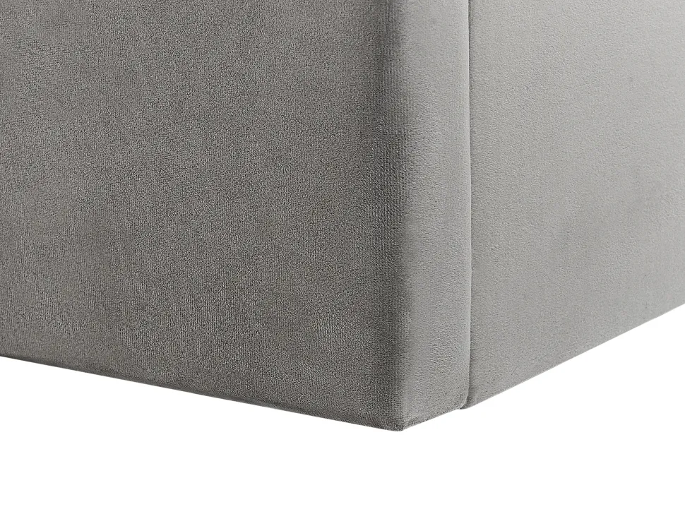 Polsterbett Samtstoff Grau Mit Stauraum 180 X 200 Cm Vion