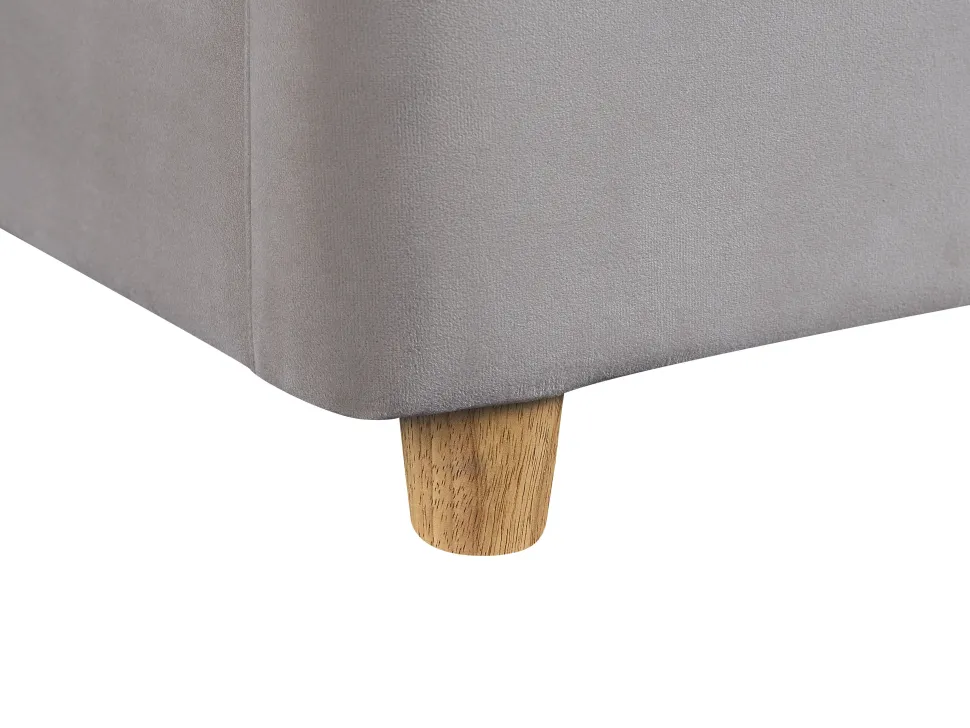 Polsterbett Samtstoff Hellgrau Mit Bettkasten Hochklappbar 180 X 200 Cm Batilly