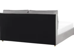 Polsterbett Samtstoff Hellgrau Mit Bettkasten Hochklappbar 180 X 200 Cm Batilly