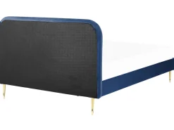 Polsterbett Samtstoff Marineblau 180 X 200 Cm Lattenrost Flayat