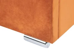 Polsterbett Samtstoff Orange Mit Stauraum 140 X 200 Cm Rouen