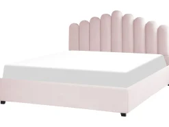 Polsterbett Samtstoff Pastellrosa Mit Bettkasten Hochklappbar 180 X 200 Cm Vincennes