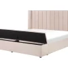 Polsterbett Samtstoff Pastellrosa Mit Stauraum 180 X 200 Cm Noyers