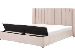 Polsterbett Samtstoff Pastellrosa Mit Stauraum 180 X 200 Cm Noyers