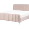 Polsterbett Samtstoff Pastellrosa Lattenrost 180 X 200 Cm Lunan