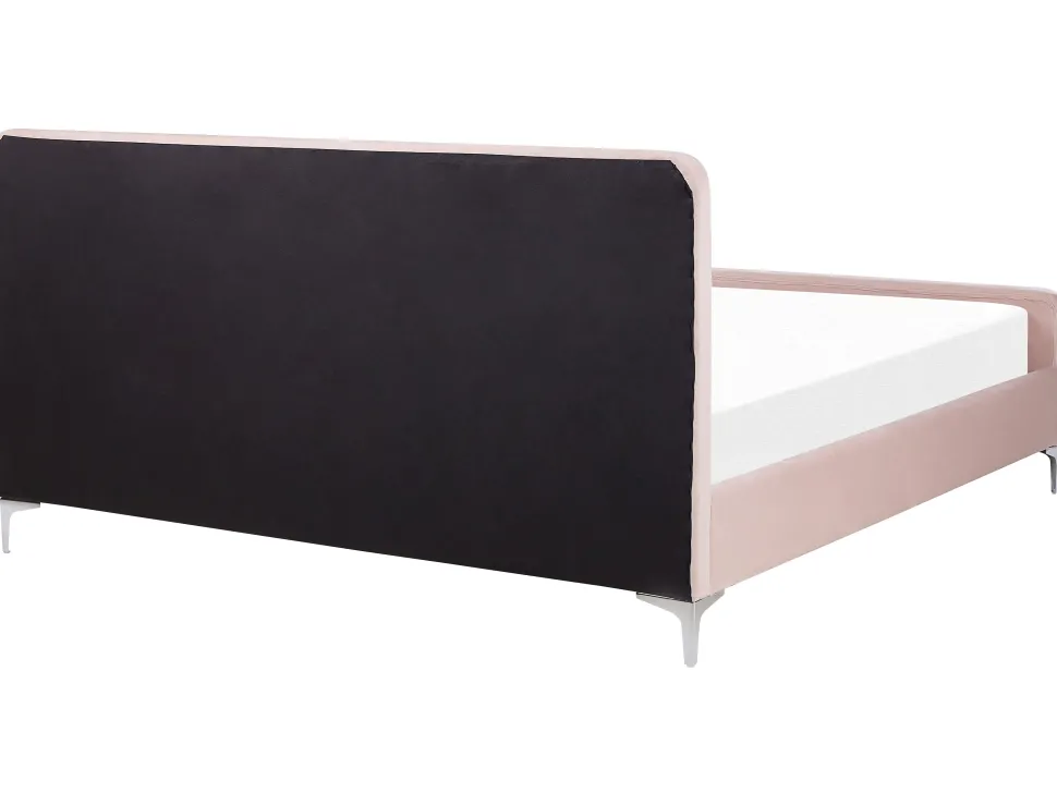 Polsterbett Samtstoff Pastellrosa Lattenrost 180 X 200 Cm Lunan