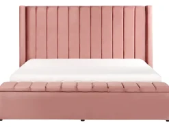 Polsterbett Samtstoff Rosa Mit Stauraum 180 X 200 Cm Noyers