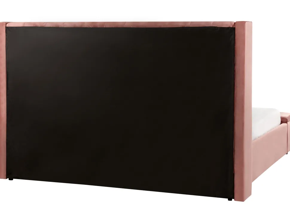 Polsterbett Samtstoff Rosa Mit Stauraum 180 X 200 Cm Noyers