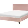 Polsterbett Samtstoff Rosa Lattenrost 160 X 200 Cm Fitou