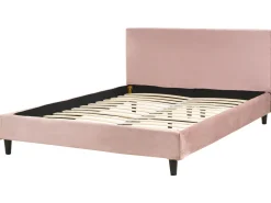 Polsterbett Samtstoff Rosa Lattenrost 160 X 200 Cm Fitou