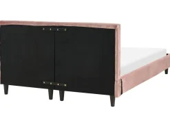 Polsterbett Samtstoff Rosa Lattenrost 160 X 200 Cm Fitou