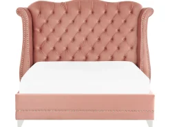 Polsterbett Samtstoff Rosa Lattenrost 180 X 200 Cm Ayette