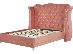 Polsterbett Samtstoff Rosa Lattenrost 180 X 200 Cm Ayette