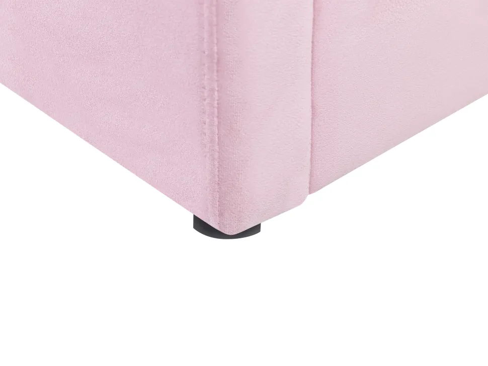 Polsterbett Samtstoff Rosa Mit Bettkasten Hochklappbar 90 X 200 Cm Anet