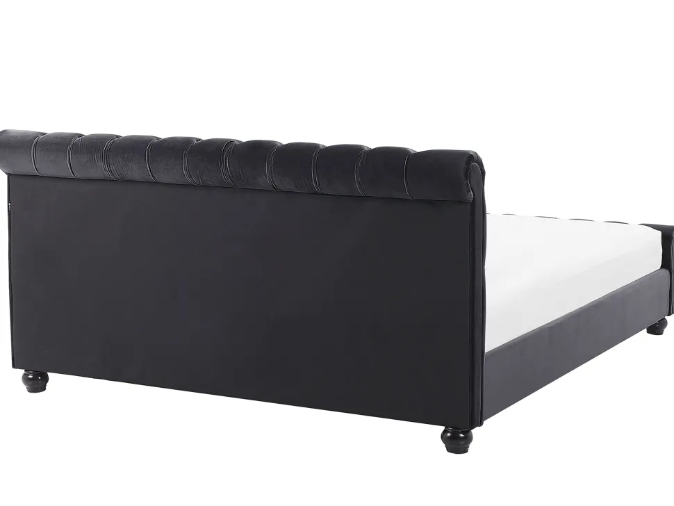 Polsterbett Samtstoff Schwarz 180 X 200 Cm Avallon