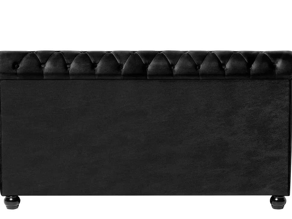 Polsterbett Samtstoff Schwarz 180 X 200 Cm Avallon