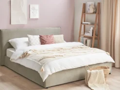 Polsterbett Samtstoff Taupe Mit Stauraum 180 X 200 Cm Lavaur