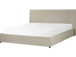 Polsterbett Samtstoff Taupe Mit Stauraum 180 X 200 Cm Lavaur
