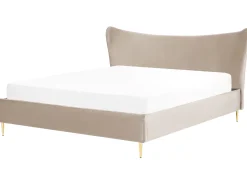 Polsterbett Samtstoff Taupe 180 X 200 Cm Chaleix