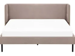 Polsterbett Samtstoff Taupe Lattenrost 160 X 200 Cm Arette
