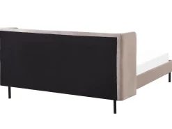 Polsterbett Samtstoff Taupe Lattenrost 160 X 200 Cm Arette
