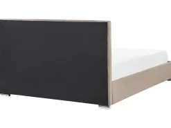 Polsterbett Samtstoff Taupe Mit Stauraum 180 X 200 Cm Rouen