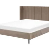 Polsterbett Samtstoff Taupe Lattenrost 180 X 200 Cm Villette