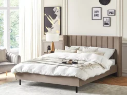 Polsterbett Samtstoff Taupe Lattenrost 180 X 200 Cm Villette