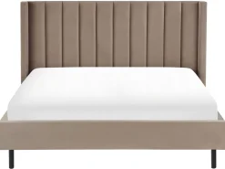 Polsterbett Samtstoff Taupe Lattenrost 180 X 200 Cm Villette
