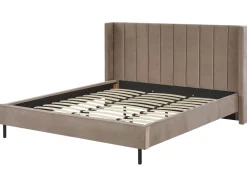 Polsterbett Samtstoff Taupe Lattenrost 180 X 200 Cm Villette