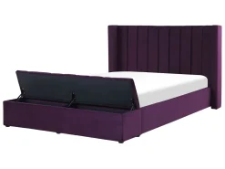 Polsterbett Samtstoff Violett Mit Stauraum 140 X 200 Cm Noyers
