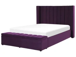 Polsterbett Samtstoff Violett Mit Stauraum 140 X 200 Cm Noyers