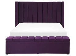 Polsterbett Samtstoff Violett Mit Stauraum 140 X 200 Cm Noyers