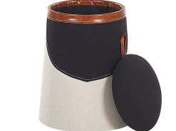 Pouf Mit Stauraum Beige 33 Cm Rund Fur Kinder Apache